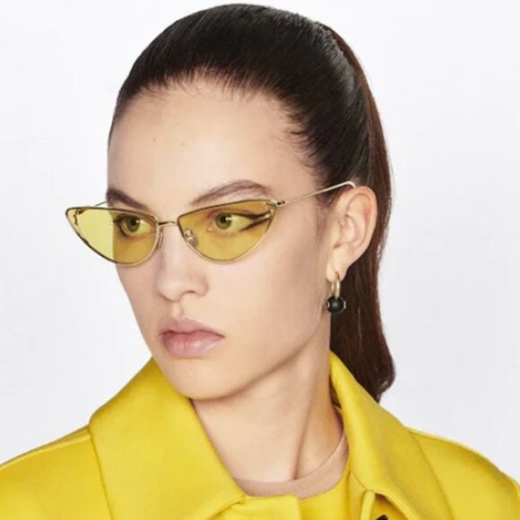 NEW Dior Eyewear MissDior B1U cat-eye sunglasses Women Gold Yellow Sunglasses - Picture 1 of 6